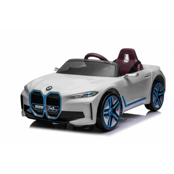 Autko BMW i4 na akumulator dla dzieci Biały + Wolny Start + EVA + Ekoskóra + Audio LED + Pilot